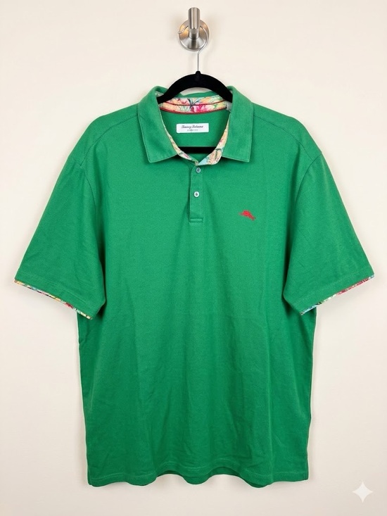 Tommy Bahama Other - EUCTommy Bahama Bright Green Polo with Subtle Coral Logo